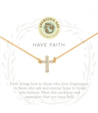 Spartina SLV  Necklace 18" Have Faith/Cross