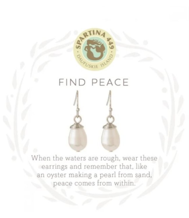 Spartina SLV Drop Earrings Find Peace SIL