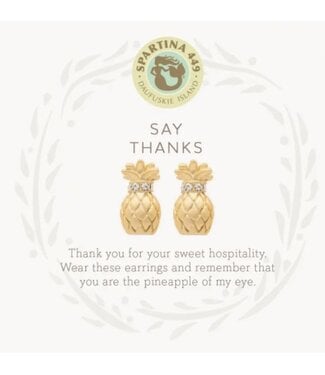 Spartina SLV Stud Earrings Thanks/Pineapple