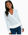 Southern Tide Women's Kennedy Wrap Striped Sweater M