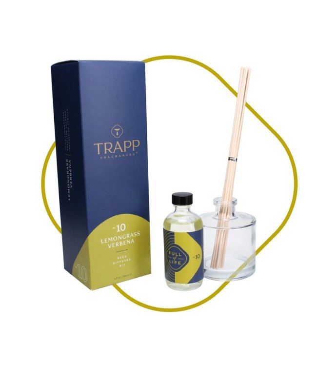 Trapp Fragrances #10 Lemongrass Verbena 4oz Reed Diffuser Kit