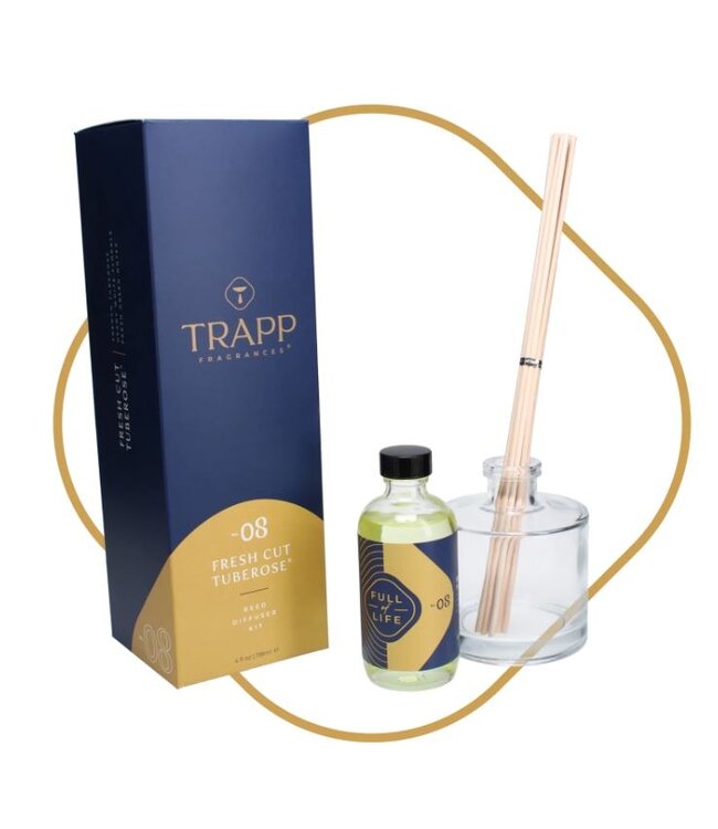 Trapp Fragrances #8 Fresh Cut Tuberose 4oz Reed Diffuser Kit