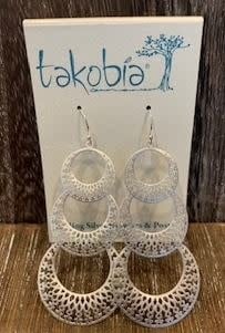 Takobia Three Open Circle Drop Earring