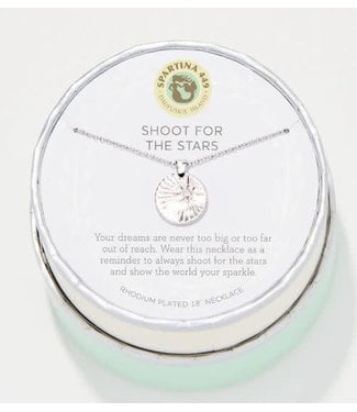 Spartina SLV Necklace 18" Shoot For The Stars/Star Medallion SIL