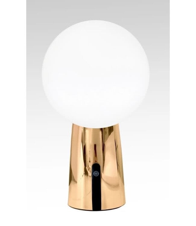 Olimpia Gold Cordless Lamp with Glass Globe