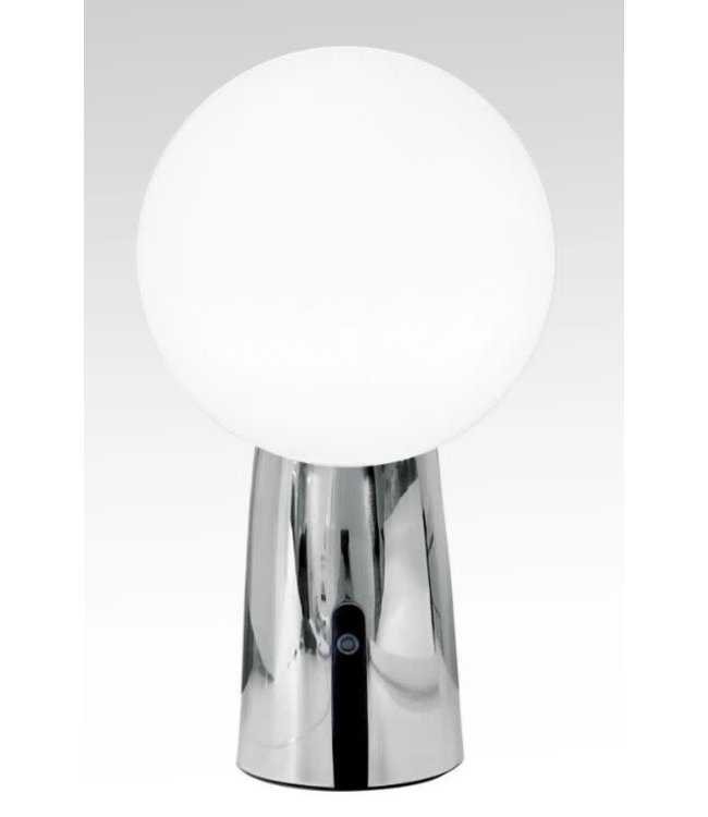 Olimpia Chrome Cordless Lamp with Glass Globe