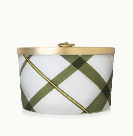 Frasier Fir Frosted Plaid 3-Wick Candle