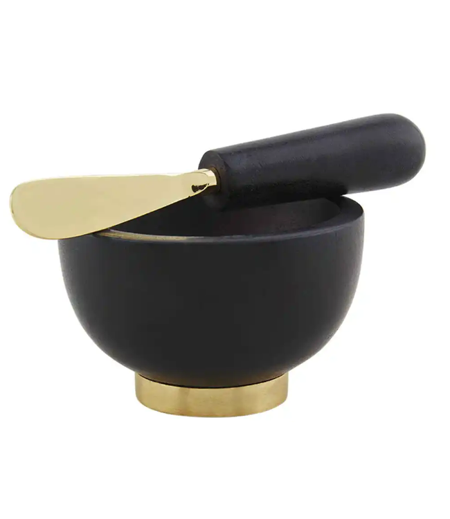 Mud Pie Black Marble Dip Bowl Set