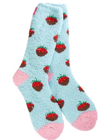 Valentine Cozy Crew Socks Chocolate Strawberries