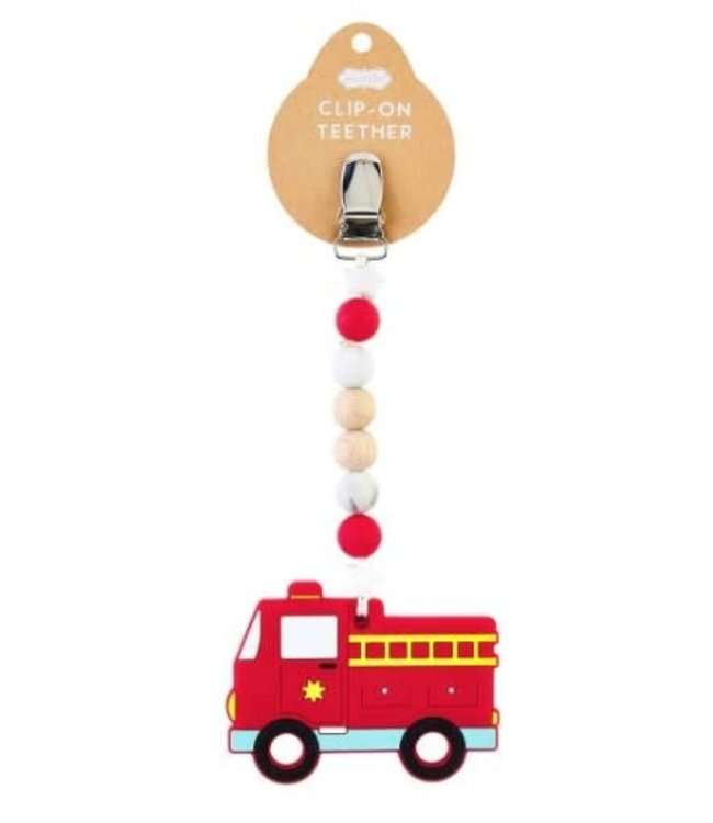 Mud Pie Firetruck Clip-On Teether