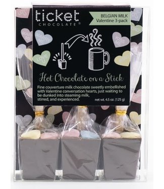 Valentine's Hot Chocolate on a Stick 3-Pack- Belgian Milk