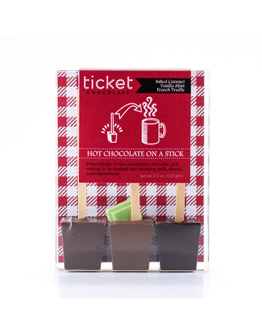 Faire- Ticket Chocolate Valentine's Hot Chocolate on a Stick Variety 3 Pack