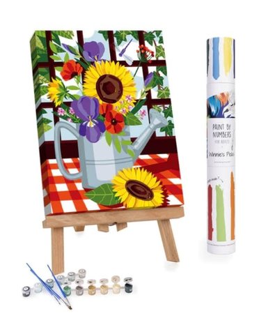 Flowers in the Watering Can Paint By Numbers