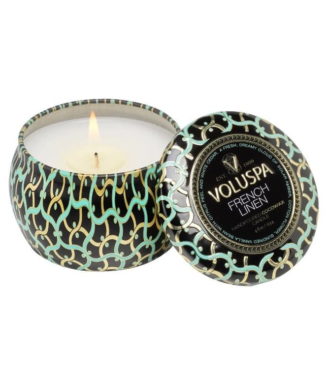 French Linen Mini Tin Candle