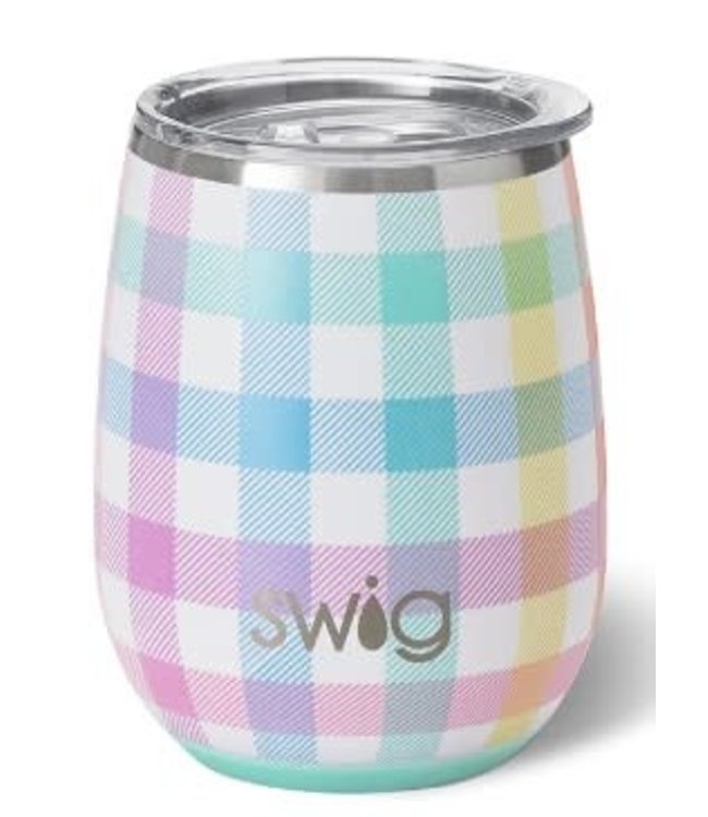 Pretty In Plaid Stemless Wine Cup 14oz