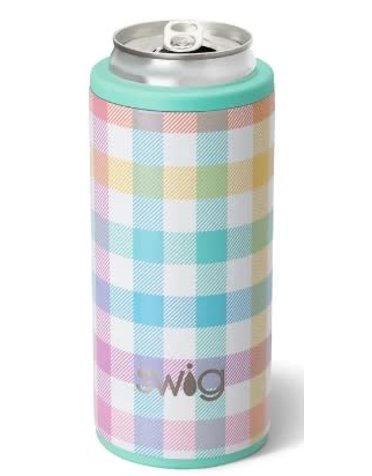 Swig-Occasionally Made, LLC Pretty In Plaid Skinny Can Cooler 12oz