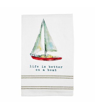 Mud Pie Life Is Better Watercolor Hand Towel