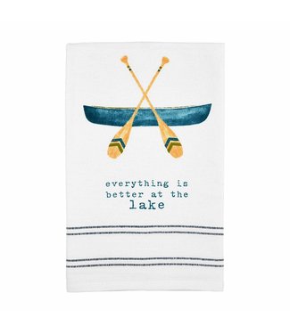 Mud Pie Better At The Lake Watercolor Hand Towel
