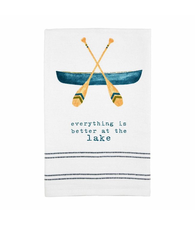Mud Pie Better At The Lake Watercolor Hand Towel