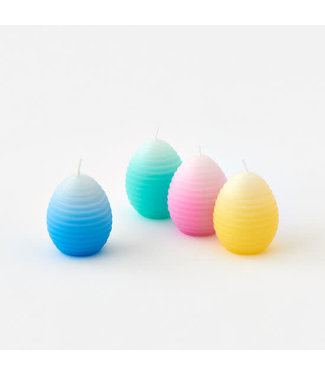 Ribbed Egg Candle Boxed Set of 4