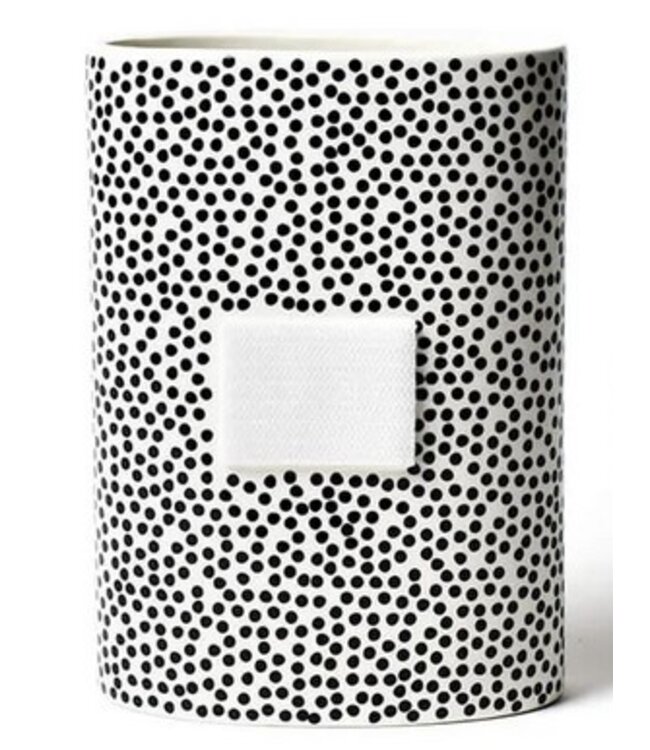 Black Small Dot Mini Oval Vase