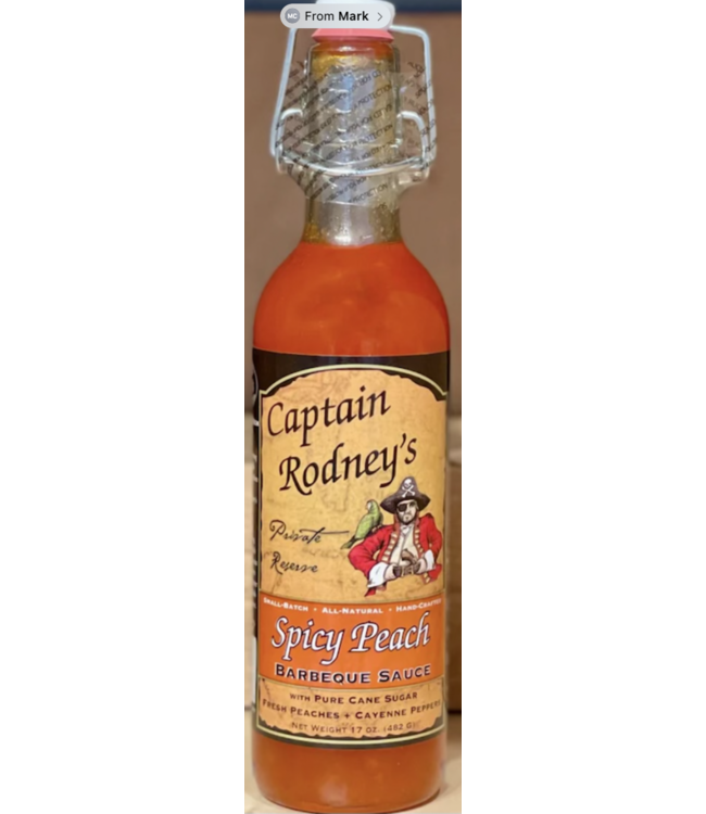 Captain Rodney's Private Reserve- Spicy Peach Barbeque Boucan Sauce