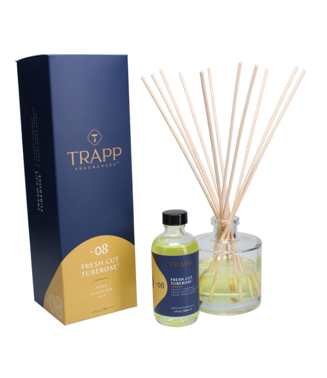 Trapp Fragrances #8 Fresh Cut Tuberose 4oz Reed Diffuser Kit