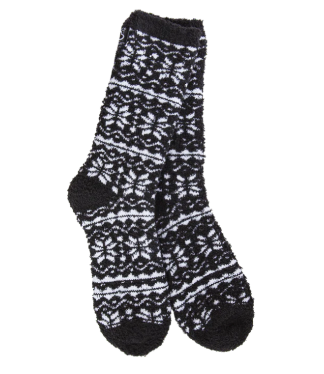 Cozy Winter Crew Fair Isle Black