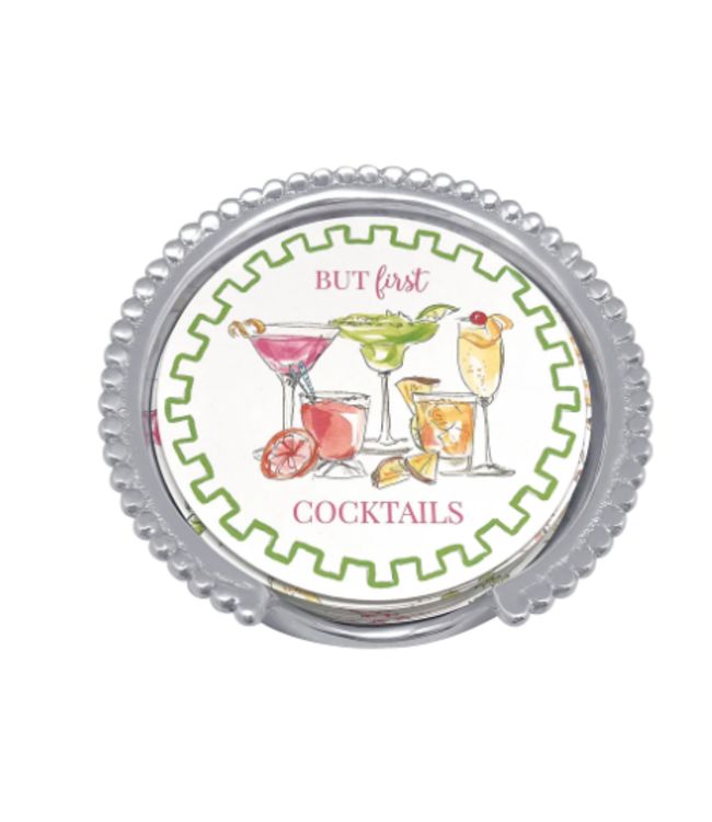 Mariposa But first...Cocktails Beaded Coaster Set|5508-P
