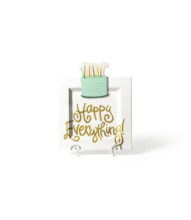White Stripe Happy Everything Big Square Platter