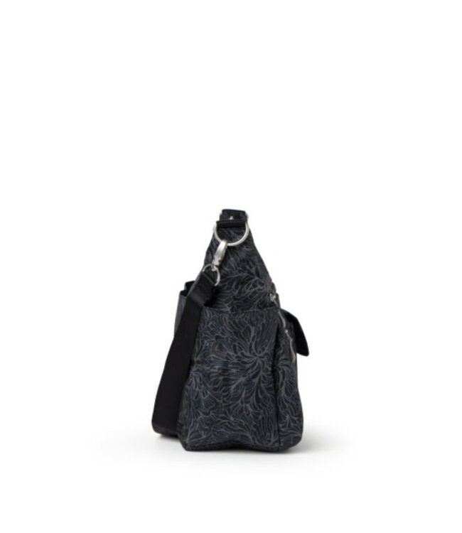 Modern Everywhere Hobo Bag- Midnight Blossom Print