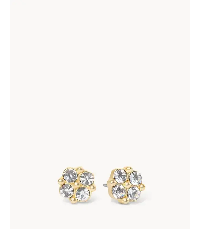 Spartina SLV Stud Earrings Blessed/Crystal Clover