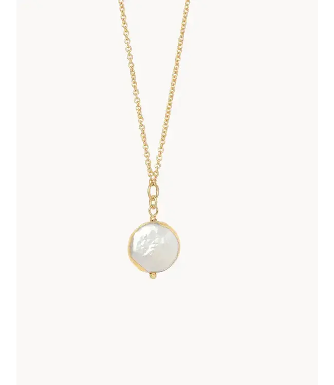 Spartina SLV Necklace 18" Survivor/Coin Pearl