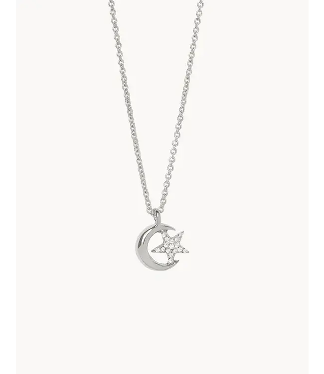 Spartina SLV Necklace 18" Shooting Star/Moon Star