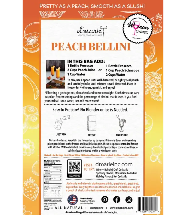 D'Marie Peach Bellini 10oz