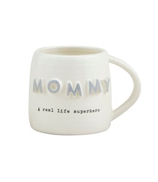 Mud Pie Gray Mom Chunky Letter Mug