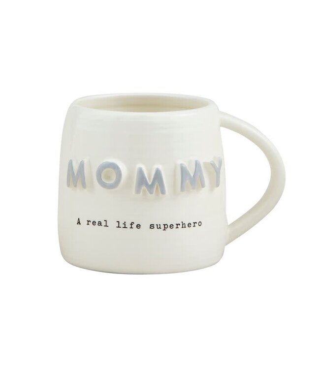 Mud Pie Gray Mom Chunky Letter Mug