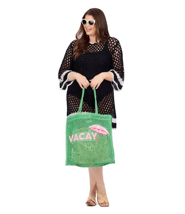 Mud Pie Woven Word Tote-Gr