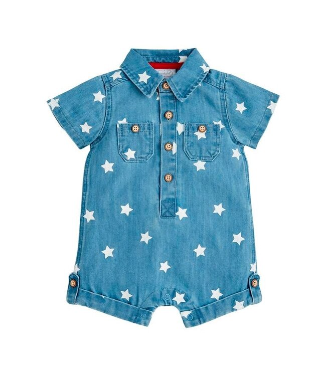 Mud Pie Denim Star Shortall 9-12 mon