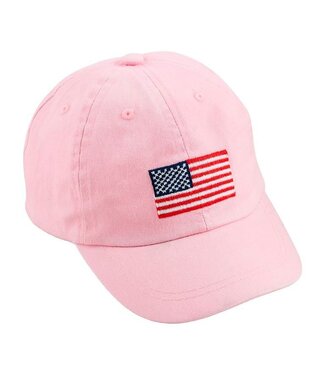 Mud Pie Pink Flag Embroidered Hat