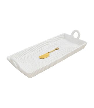Mud Pie Woven Stoneware Tray Set