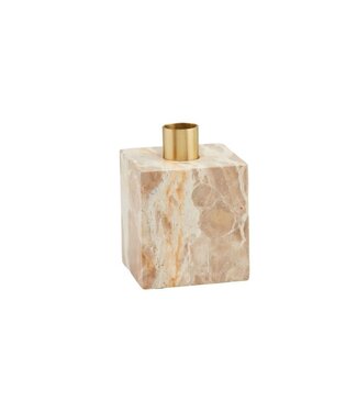 Mud Pie Tan Marble Taper Holder