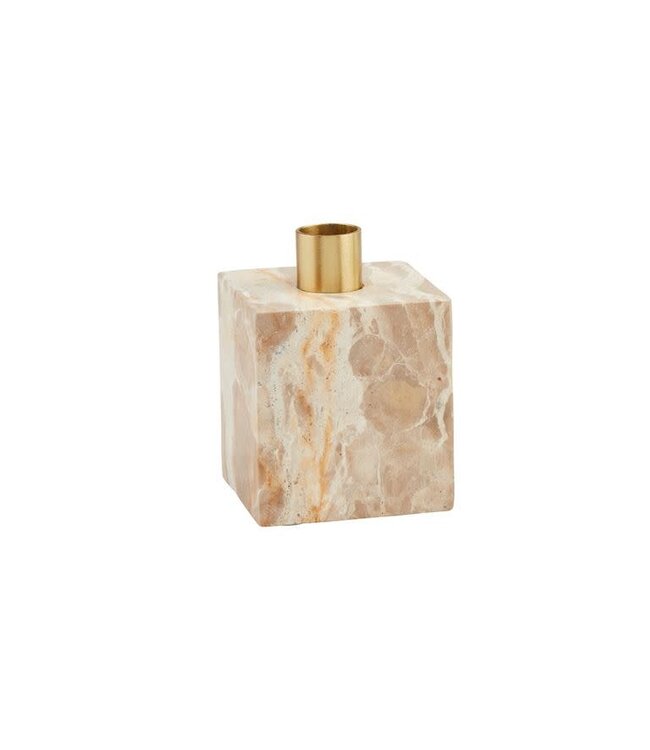 Mud Pie Tan Marble Taper Holder