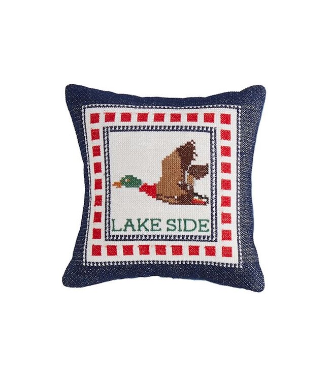 Mud Pie Side Mini Embroidery Pillow