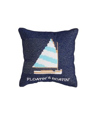 Mud Pie Floatin Mini Embroidery Pillow