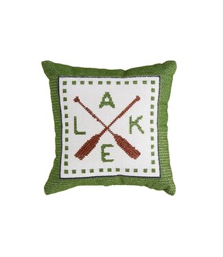 Mud Pie Lake Mini Embroidery Pillow