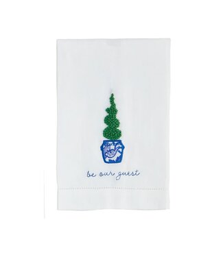 Mud Pie Guest Boxwood Embroid Towel