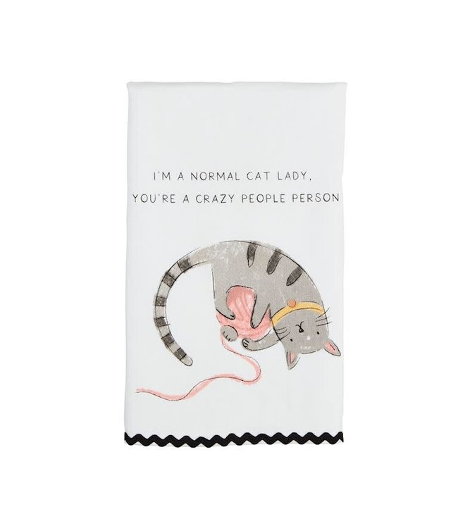 Mud Pie Normal Cat Ric Rac Towel