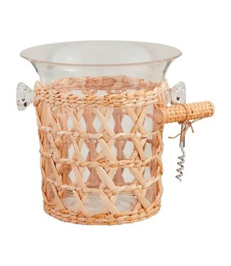 Mud Pie Acrylic Woven Ice Bucket Set