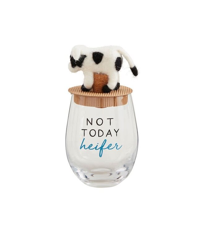 Mud Pie Cow Wine Glass Topper Set